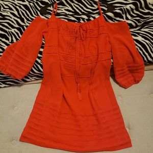Bebe boho dress. Red orange color
